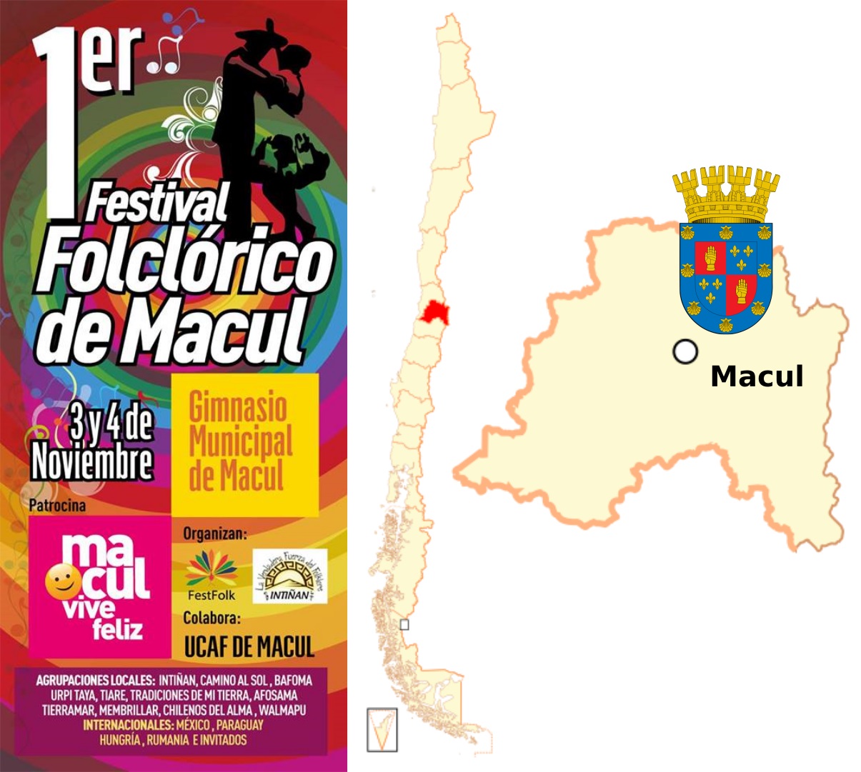 Ansamblul Folcloric Sinca Noua in Macul, Chile 2017, Afis festival